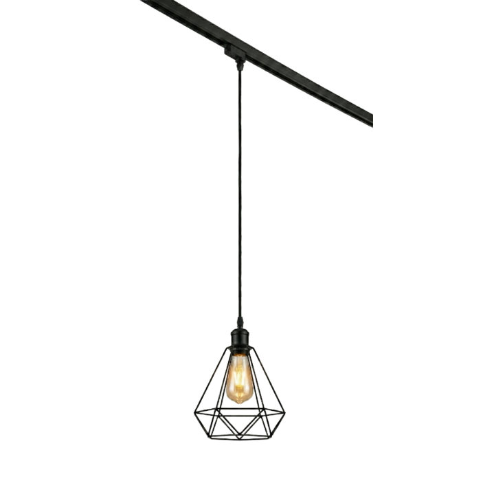 Hanglamp Diamond 3-fase railverlichting - zwart