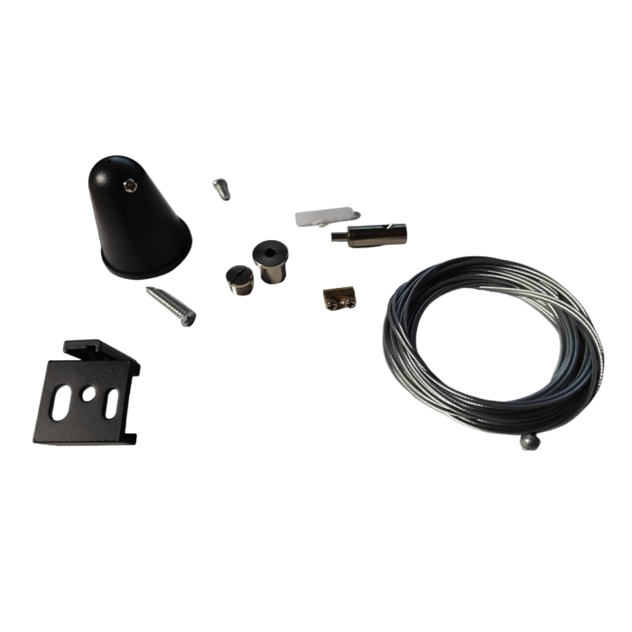 Pendelset ophangkabel 3-fase rail - zwart