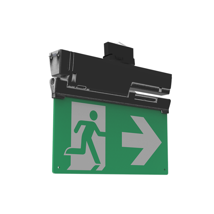 LED vluchtwegverlichting 3-fase rail - zwart