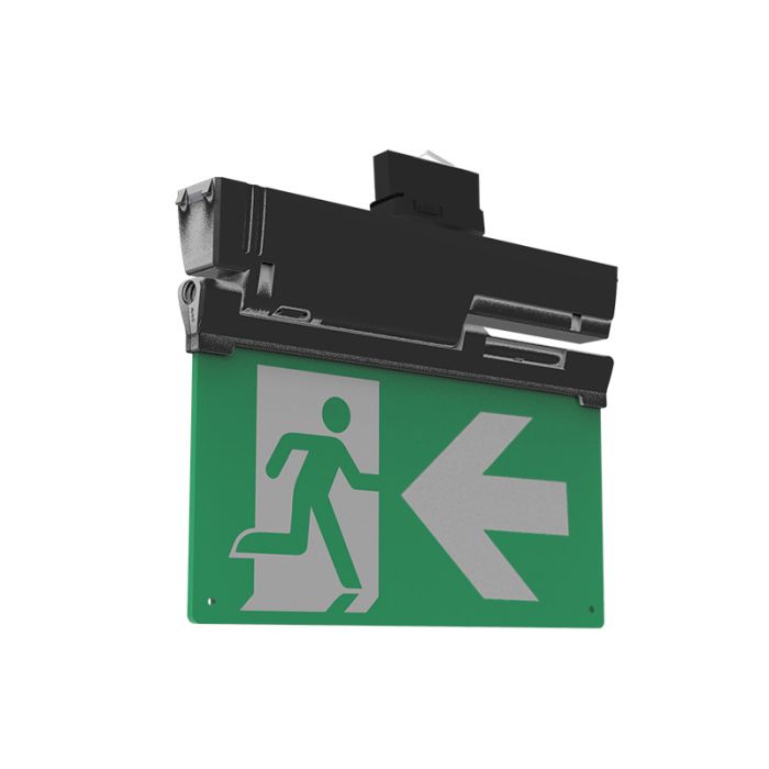 LED vluchtwegverlichting 3-fase rail - zwart