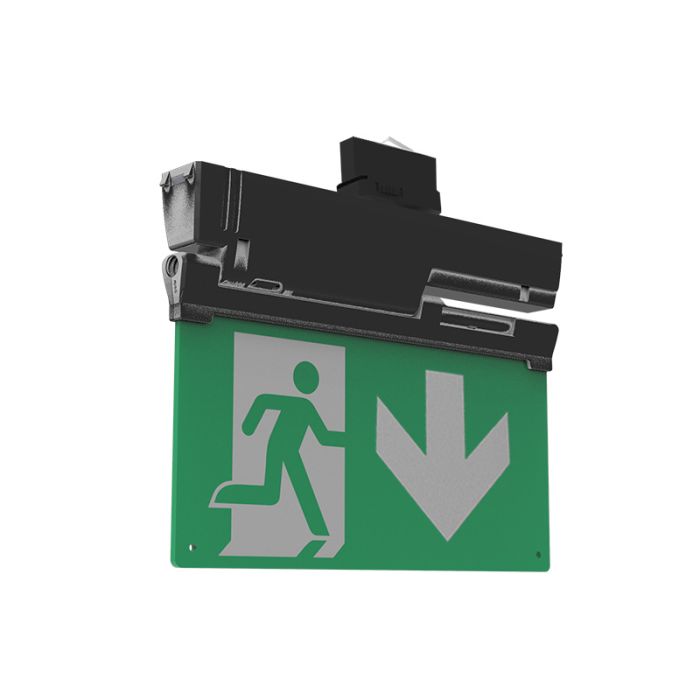 LED vluchtwegverlichting 3-fase rail - zwart